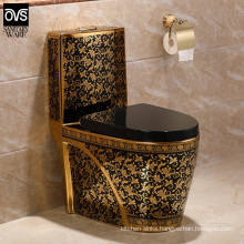 Black Gold Bathroom Home Luxury Mute Toilet Flushing Electroplating Toilet